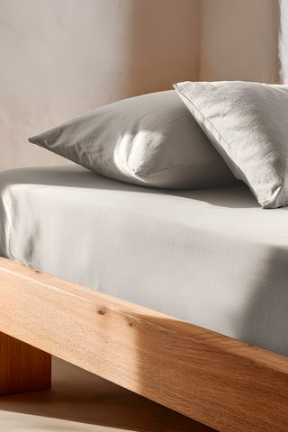 Drap-housse en coton - 144 fils/cm² - Gris clair