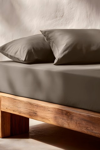 Drap-housse en coton - 57 fils/cm² - Gris foncé