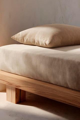 Drap-housse en coton - 144 fils/cm² - Beige