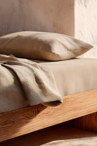 Drap-housse en coton - 144 fils/cm² - Beige