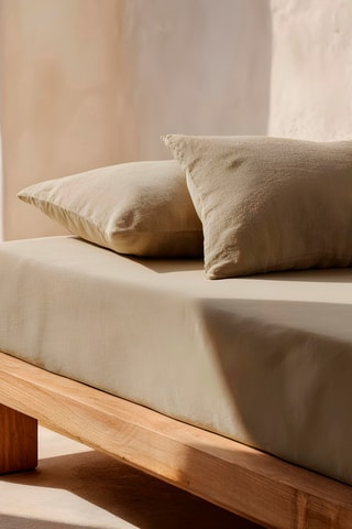 Drap-housse en coton - 144 fils/cm² - Taupe