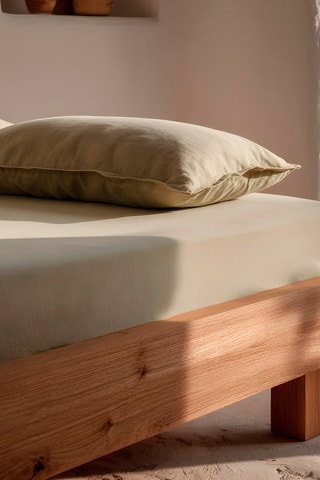 Drap-housse en coton - 144 fils/cm² - Taupe