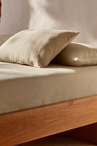 Drap-housse en coton - 144 fils/cm² - Taupe