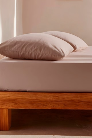 Drap-housse en coton - 57 fils/cm² - Rose