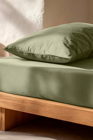 Drap-housse en coton - 57 fils/cm² - Vert