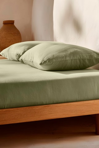 Drap-housse en coton - 57 fils/cm² - Vert