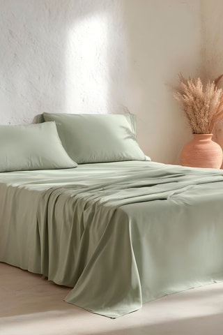 Parure de draps en coton Lisa - 144 fils/cm² - Bleu