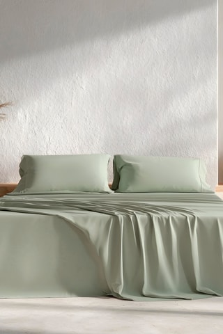 Parure de draps en coton Lisa - 144 fils/cm² - Bleu