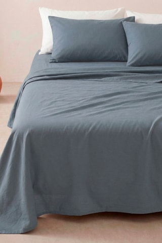 Parure de draps en coton Lisa - 144 fils/cm² - Bleu