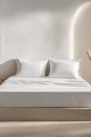 Parure de draps en coton Lisa - 57 fils/cm² - Blanc