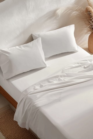 Parure de draps en coton Lisa - 57 fils/cm² - Blanc