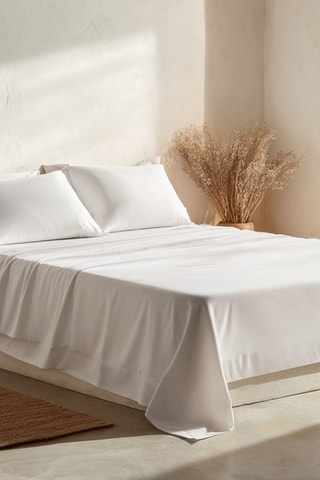 Parure de draps en coton Lisa - 57 fils/cm² - Blanc