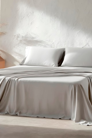 Parure de draps en coton Lisa - 57 fils/cm² - Gris clair