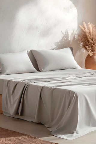 Parure de draps en coton Lisa - 57 fils/cm² - Gris clair