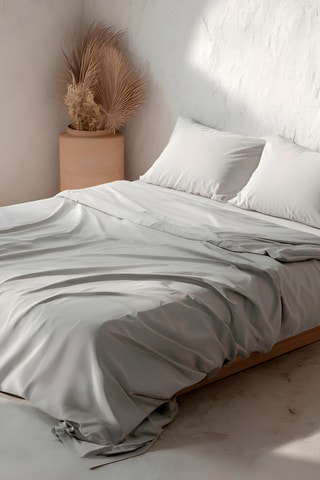 Parure de draps en coton Lisa - 57 fils/cm² - Gris clair