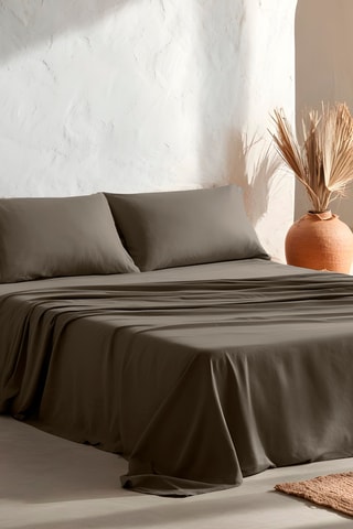 Parure de draps en coton Lisa - 57 fils/cm² - Gris