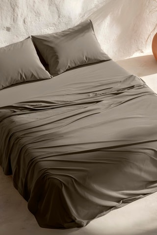 Parure de draps en coton Lisa - 57 fils/cm² - Gris