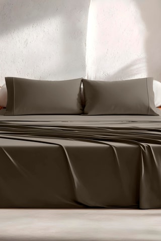 Parure de draps en coton Lisa - 57 fils/cm² - Gris