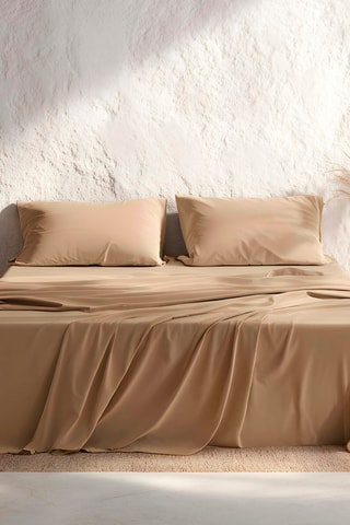 Parure de draps en coton Lisa - 57 fils/cm² - Beige