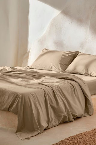 Parure de draps en coton Lisa - 57 fils/cm² - Taupe
