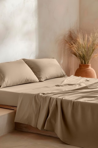 Parure de draps en coton Lisa - 57 fils/cm² - Taupe