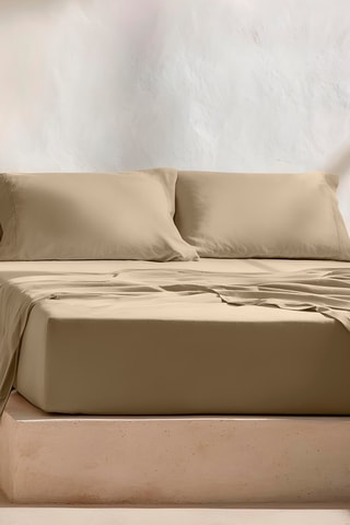 Parure de draps en coton Lisa - 57 fils/cm² - Taupe