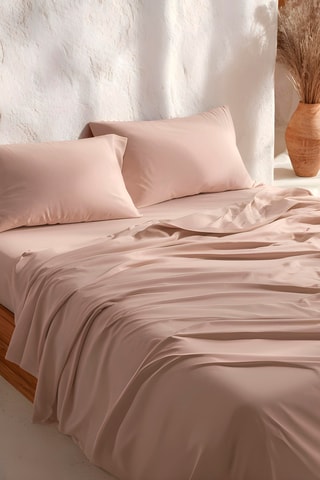 Parure de draps en coton Lisa - 57 fils/cm² - Rose