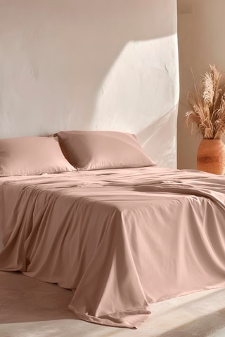 Parure de draps en coton Lisa - 57 fils/cm² - Rose