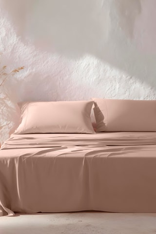 Parure de draps en coton Lisa - 57 fils/cm² - Rose