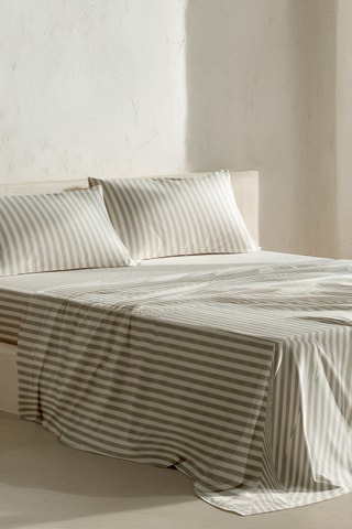 Parure de draps en coton Nuvia - 57 fils/cm² - Vert - 80 x 200 cm