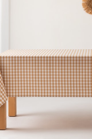 Nappe anti tâches Vichy - Beige