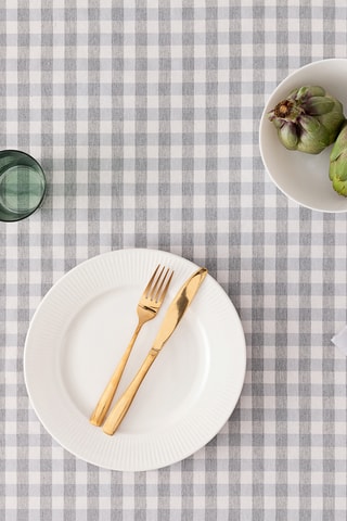 Nappe anti tâches Vichy - Gris clair