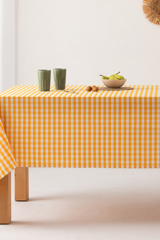 Nappe anti tâches Vichy - Jaune