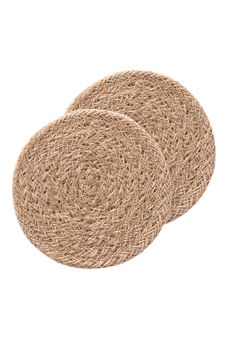 2 dessous de verre Araya - Beige - 10 x 10 cm