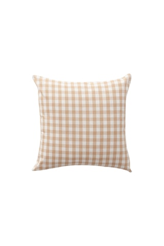 2 housses de coussin Vichy - Beige - 45 x 45 cm
