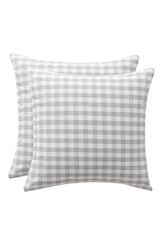 2 housses de coussin Vichy - Gris clair - 45 x 45 cm