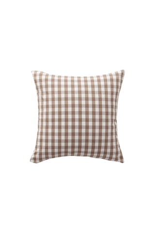 2 housses de coussin Vichy - Taupe - 45 x 45 cm