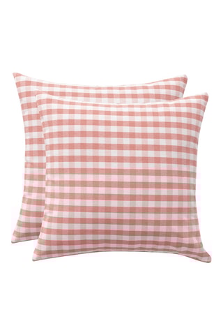 2 housses de coussin Vichy - Saumon - 45 x 45 cm