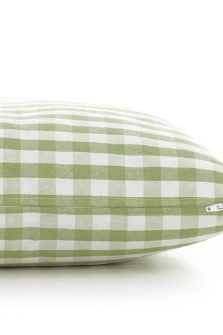 2 housses de coussin Vichy - Vert olive - 45 x 45 cm