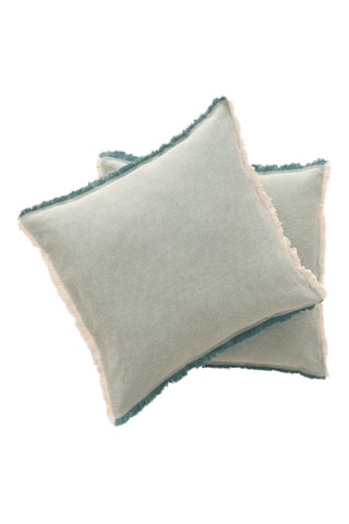 2 housses de coussin Tibu - Bleu - 45 x 45 cm