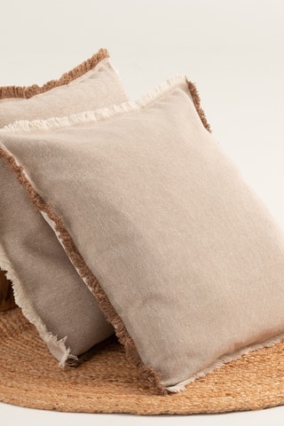 2 housses de coussin Tibu - Marron - 45 x 45 cm