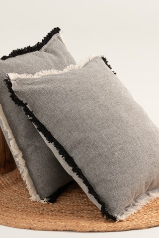 2 housses de coussin Tibu - Noir - 45 x 45 cm