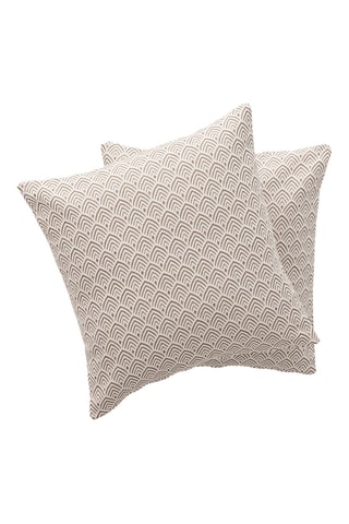 2 housses de coussin Triova - Taupe - 45 x 45 cm