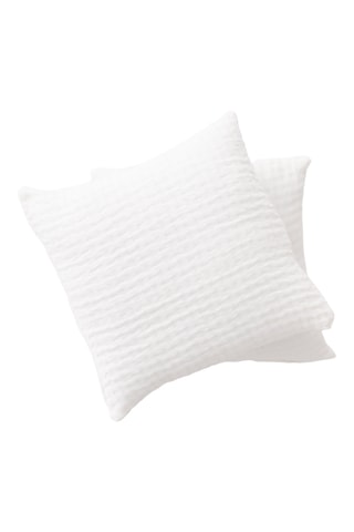 2 housses de coussin Bora - Blanc - 45 x 45 cm