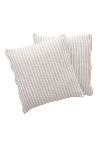 2 housses de coussin Nisa - Gris clair - 45 x 45 cm