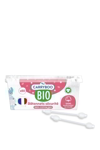 5 x 50 Bâtonnets Sécurité pour bébé en Coton Bio