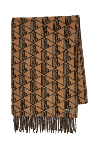 Echarpe réversible en laine - Marron clair et noir