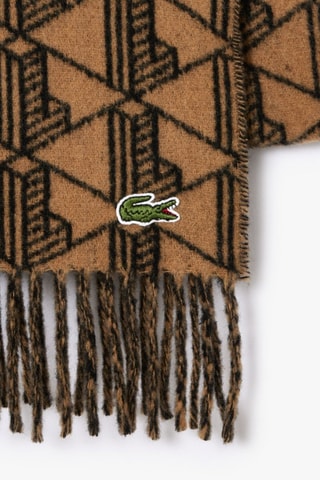 Echarpe réversible en laine - Marron clair et noir