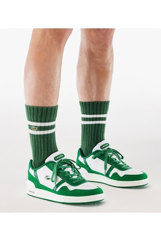 Baskets en cuir T-Clip - Vert clair et blanc