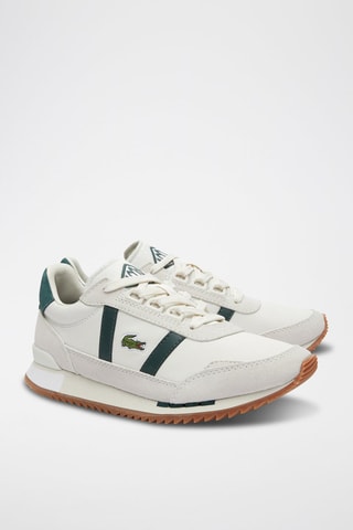 Baskets en cuir Partner Retro - Blanc et vert foncé